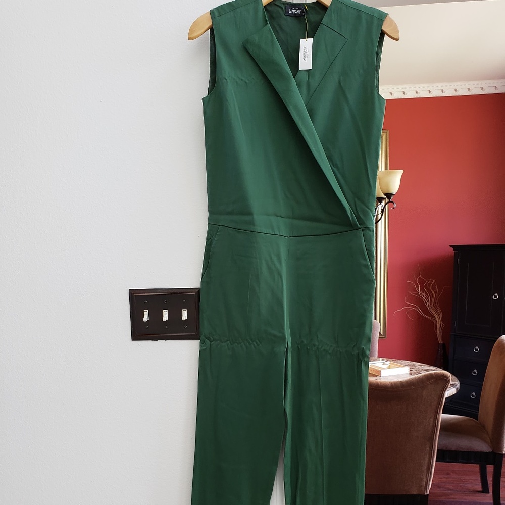 Kate Spade Saturday green vest jumpsuit